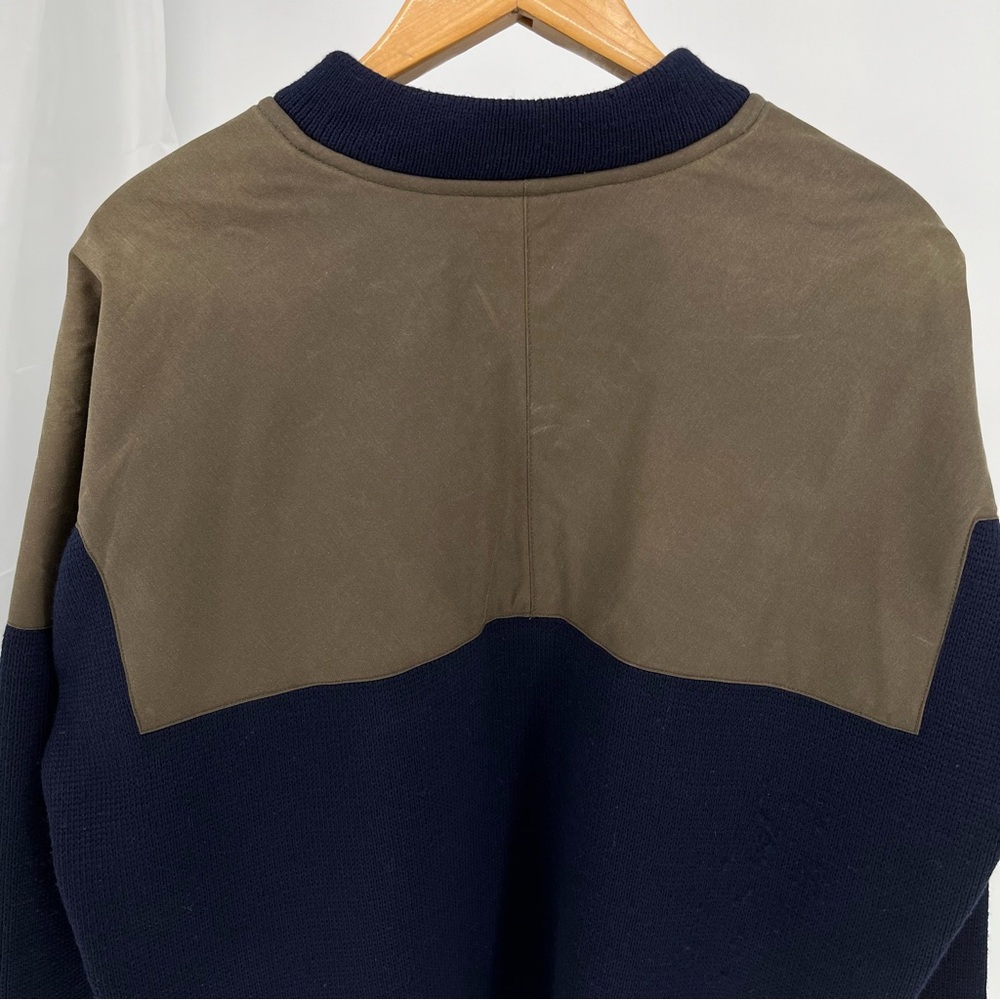 Filson Vintage Henley Guide Sweater Size XXL Green Wool Wax Shoulders Shooting - Picture 7 of 8